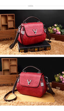 Load image into Gallery viewer, 2020 Genuine Leather Women Bags V letters Designer Handbags Luxury Lady Shoulder Crossbody Bag Tassel Women Brand Messenger Bag