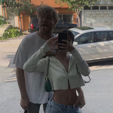 Load image into Gallery viewer, Solid basic knit full sleeve bottoming shirt women single-breasted casual top tee shirt