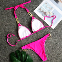 Load image into Gallery viewer, Rhinestone Crystal Diamond Metal Chain Luxury Aristocratic Swimming Suit