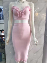 Load image into Gallery viewer, wholesale 2020 New 2 Piece Set Pink Strapless top&amp;skirt Sexy Two-piece suit celebrity Cocktail party dress