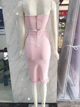 Load image into Gallery viewer, wholesale 2020 New 2 Piece Set Pink Strapless top&amp;skirt Sexy Two-piece suit celebrity Cocktail party dress