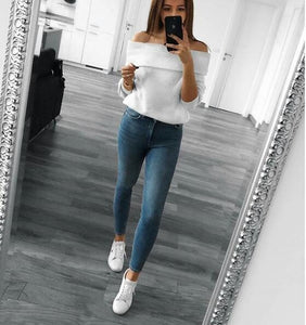 Women Jeans Stretch Skinny Pencil Pants Black Casual Denim Female Jean