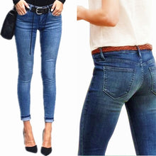 Load image into Gallery viewer, Women Jeans Stretch Skinny Pencil Pants Black Casual Denim Female Jean