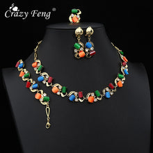 Load image into Gallery viewer, Jewelry Sets For Women Luxury Oil Painting Round Pendant Necklaces Earrings Bracelets Set Accessories