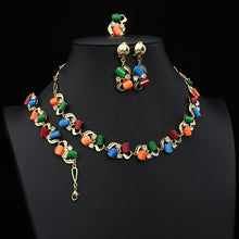 Load image into Gallery viewer, Jewelry Sets For Women Luxury Oil Painting Round Pendant Necklaces Earrings Bracelets Set Accessories