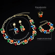 Load image into Gallery viewer, Jewelry Sets For Women Luxury Oil Painting Round Pendant Necklaces Earrings Bracelets Set Accessories