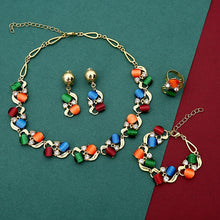 Load image into Gallery viewer, Jewelry Sets For Women Luxury Oil Painting Round Pendant Necklaces Earrings Bracelets Set Accessories