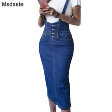 Load image into Gallery viewer, Denim Skirts Women New Body con Midi Elastic Slim Ladies Jeans Pencil Skirt