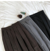 Load image into Gallery viewer, long Skirts Women High Waist pleated Skirt solid Color Skirt