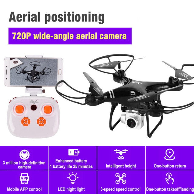 Foldable Four-Axis Drone Aircraft WIFI Aerial RC Helicopter With Cameras HD 4K Quadcopter Optical Flow Positioning RC Drone