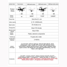 Load image into Gallery viewer, Foldable Four-Axis Drone Aircraft WIFI Aerial RC Helicopter With Cameras HD 4K Quadcopter Optical Flow Positioning RC Drone