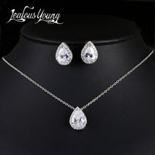 Load image into Gallery viewer, Nigerian Water Drop Cubic Zircon Wedding Jewelry Sets inlay Luxury Crystal Bridal Jewelry Set