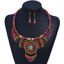 Load image into Gallery viewer, Fashion Jewelry National style resin  necklace and earrings two-piece jewelry sets for woman costume ethnic trendy jewelry set