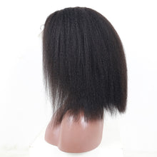 Load image into Gallery viewer, Kinky Straight 13x6 Lace Front Human Hair Wigs 180 Density Coarse Yaki Brazilian Short Bob 360 Lace Frontal Wig Dolago Full