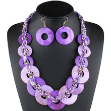 Load image into Gallery viewer, Various-sized Shell Necklace Women and earrings Small Beads Two-tone Contrasting Color jewelry sets
