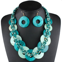 Load image into Gallery viewer, Various-sized Shell Necklace Women and earrings Small Beads Two-tone Contrasting Color jewelry sets