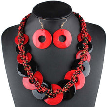 Load image into Gallery viewer, Various-sized Shell Necklace Women and earrings Small Beads Two-tone Contrasting Color jewelry sets