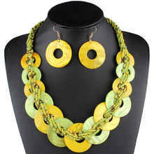 Load image into Gallery viewer, Various-sized Shell Necklace Women and earrings Small Beads Two-tone Contrasting Color jewelry sets