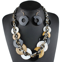 Load image into Gallery viewer, Various-sized Shell Necklace Women and earrings Small Beads Two-tone Contrasting Color jewelry sets