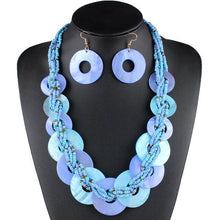Load image into Gallery viewer, Various-sized Shell Necklace Women and earrings Small Beads Two-tone Contrasting Color jewelry sets