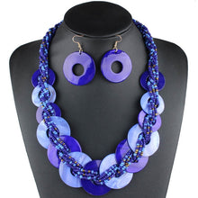 Load image into Gallery viewer, Various-sized Shell Necklace Women and earrings Small Beads Two-tone Contrasting Color jewelry sets