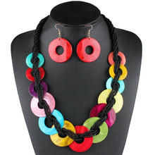 Load image into Gallery viewer, Various-sized Shell Necklace Women and earrings Small Beads Two-tone Contrasting Color jewelry sets