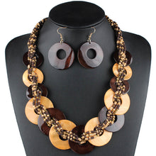 Load image into Gallery viewer, Various-sized Shell Necklace Women and earrings Small Beads Two-tone Contrasting Color jewelry sets
