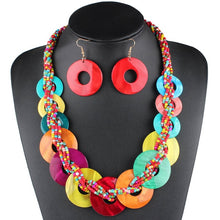 Load image into Gallery viewer, Various-sized Shell Necklace Women and earrings Small Beads Two-tone Contrasting Color jewelry sets