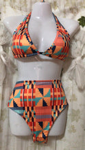 Load image into Gallery viewer, 3Pcs/Set High Waist Geometric Push Up Bathing Suit With Cover Up