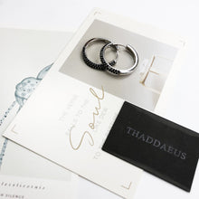 Load image into Gallery viewer, Sterling Silver Hinged Hoop Black Pave Earrings For Women