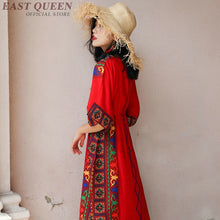 Load image into Gallery viewer, red bohemian dress women summer boho chic maxi mexican dress tropical beach holiday v neck ladies dresses summer 2019 AA4830