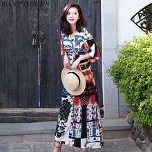 Load image into Gallery viewer, red bohemian dress women summer boho chic maxi mexican dress tropical beach holiday v neck ladies dresses summer 2019 AA4830