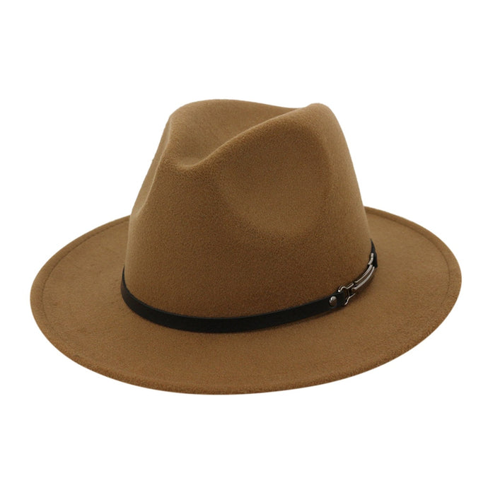 Men Women Vintage Wide Brim Hat with Belt Buckle Adjustable Outbacks Hats Cowboy Caps Free Shipping #A9