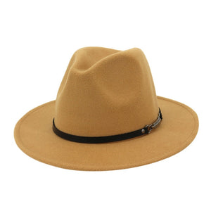 Men Women Vintage Wide Brim Hat with Belt Buckle Adjustable Outbacks Hats Cowboy Caps Free Shipping #A9