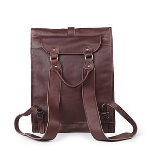 Genuine leather unisex casual backpack handmade large soft laptop bags