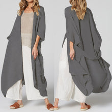 Load image into Gallery viewer, Women Vintage Shirts Kimono Cardigan Long Blouse Belted Casual Loose Beach Cover Up