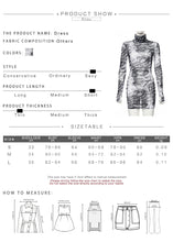 Load image into Gallery viewer, Kliou women turtleneck dress sexy mesh material print slim skinny dresses autumn new long sleeve female fashion skinny outfits