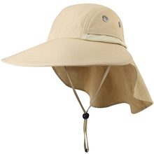 Load image into Gallery viewer, FURTALK Safari Sun Hat for Women Men Summer Hat with Neck Flap Female Waterproof Ponytail Hats UPF 50 Sun Protection Cap 2019