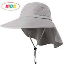 Load image into Gallery viewer, FURTALK Safari Sun Hat for Women Men Summer Hat with Neck Flap Female Waterproof Ponytail Hats UPF 50 Sun Protection Cap 2019