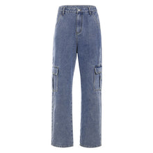 Load image into Gallery viewer, High Waist Street wear Straight Blue Jean for Women