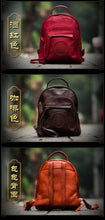 Load image into Gallery viewer, Handmade shoulder bag Women&#39;s personality casual bag Chinese style retro leather backpack Leather outdoor travel bag bag