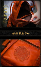 Load image into Gallery viewer, Handmade shoulder bag Women&#39;s personality casual bag Chinese style retro leather backpack Leather outdoor travel bag bag