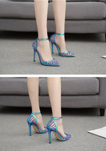 Load image into Gallery viewer, EilyKen Elegant Blue High Heels Women Pumps Pointed Toe Wedding Shoes Buckle Strap Party Rivet Pumps Shoes Women