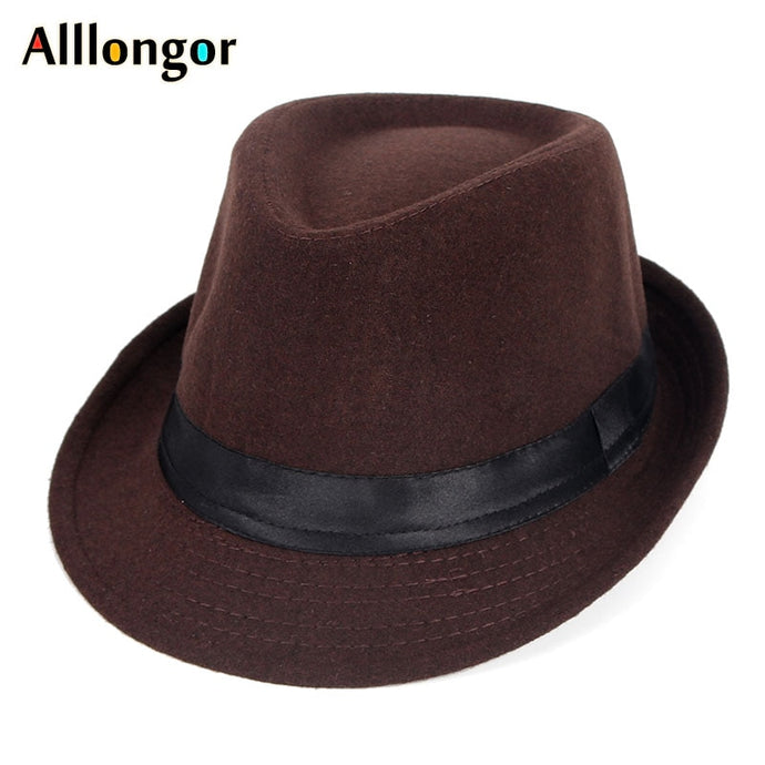 Wool Fedora Jazz Hat Men Chapeu Panama Masculino Sombrero Mujer Women Felt Hats Man Bowler Vintage Black Retro Cap