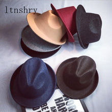 Load image into Gallery viewer, Wide Brim  Felt Jazz Hat Autumn Winter Bowler Hats for Women Men Party Solid Color