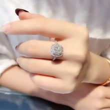 Load image into Gallery viewer, AEAW 1.0ct Cushion Cut Natural Real Diamond Ring Solid 18K White Gold Engagement Ring,Fantacy Wedding Ring