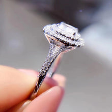 Load image into Gallery viewer, AEAW 1.0ctw Cushion Cut Natural Real Diamond Ring Solid 18K White Gold Engagement Ring,Fantacy Wedding Ring