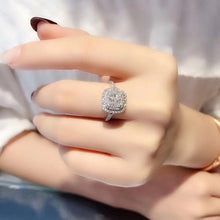 Load image into Gallery viewer, AEAW 1.0ctw Cushion Cut Natural Real Diamond Ring Solid 18K White Gold Engagement Ring,Fantacy Wedding Ring