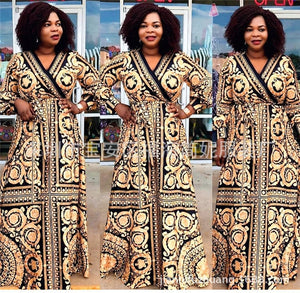 Women African Dress Print Loose Long Sleeves Dashiki