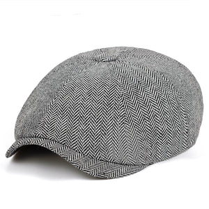 Men beret vintage Herringbone Gatsby Tweed peaky blinders hat Newsboy Beret Hat spring Flat Peaked Beret Hats